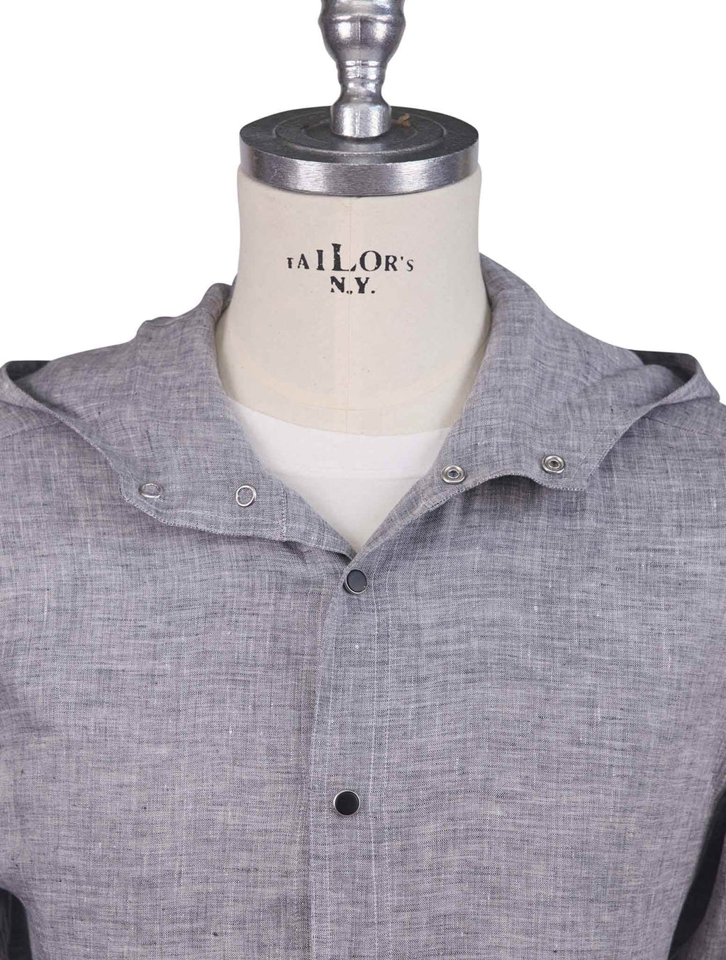 Kiton Gray Linen Overshirt Mariano