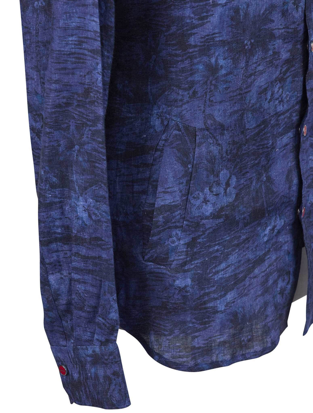 Kiton Blue Linen Overshirt Mariano