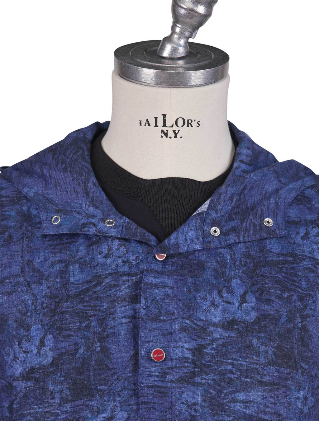 Kiton Blue Linen Overshirt Mariano