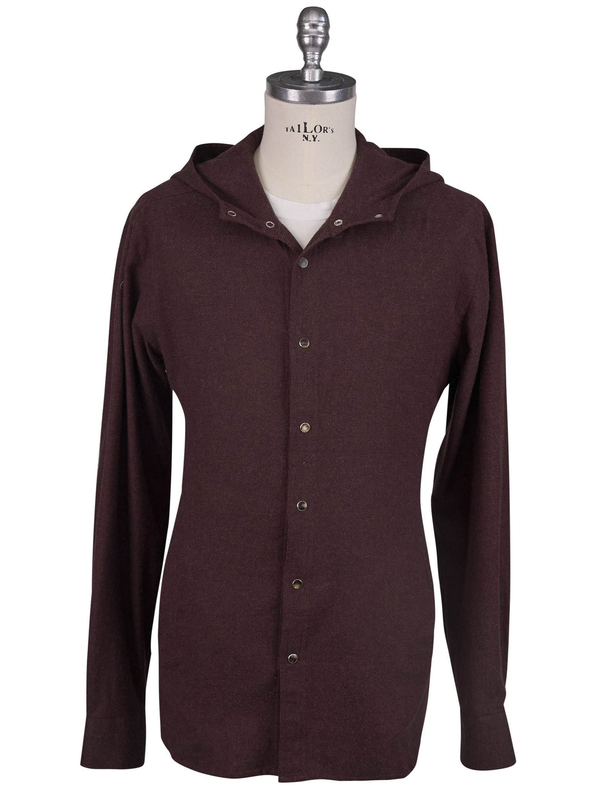 Kiton Burgundy Cotton Overshirt Mariano
