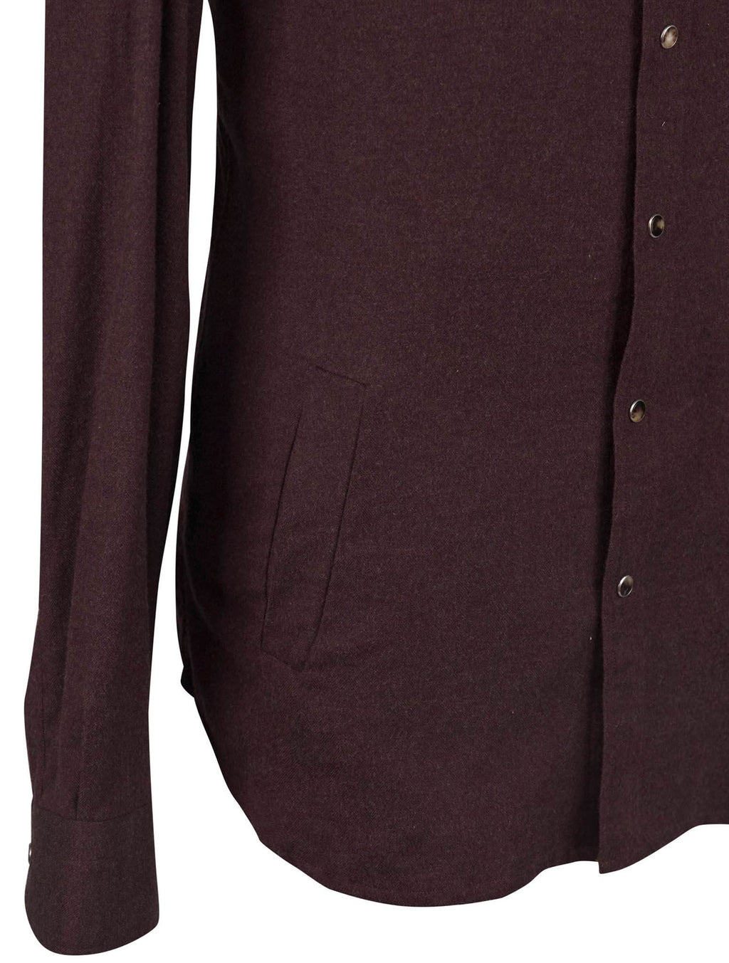 Kiton Burgundy Cotton Overshirt Mariano