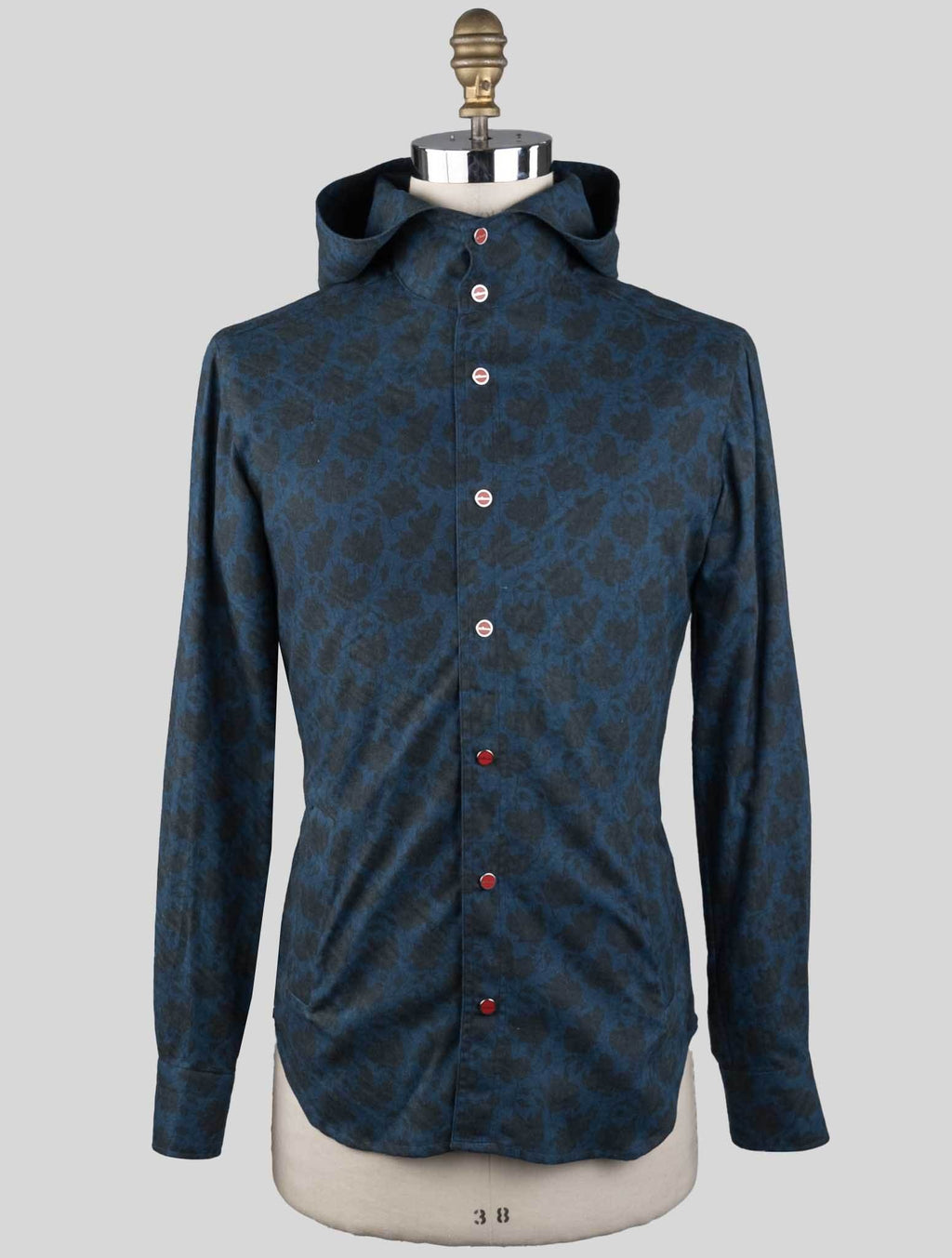 Kiton Blue Green Cotton Overshirt Mariano