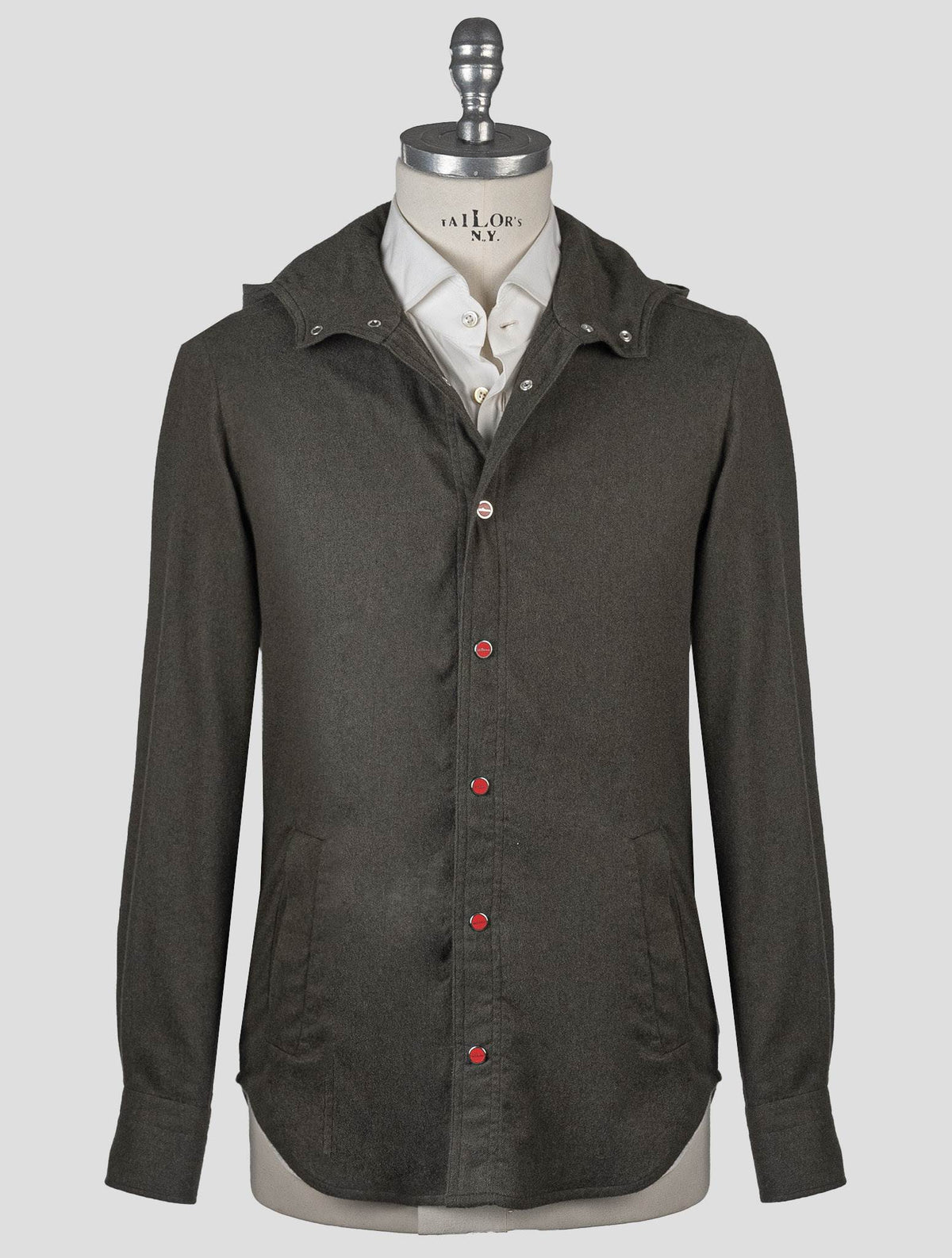 Kiton Green Cotton Shirt Mariano