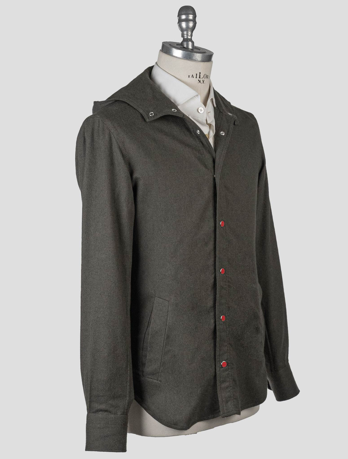 Kiton Green Cotton Shirt Mariano