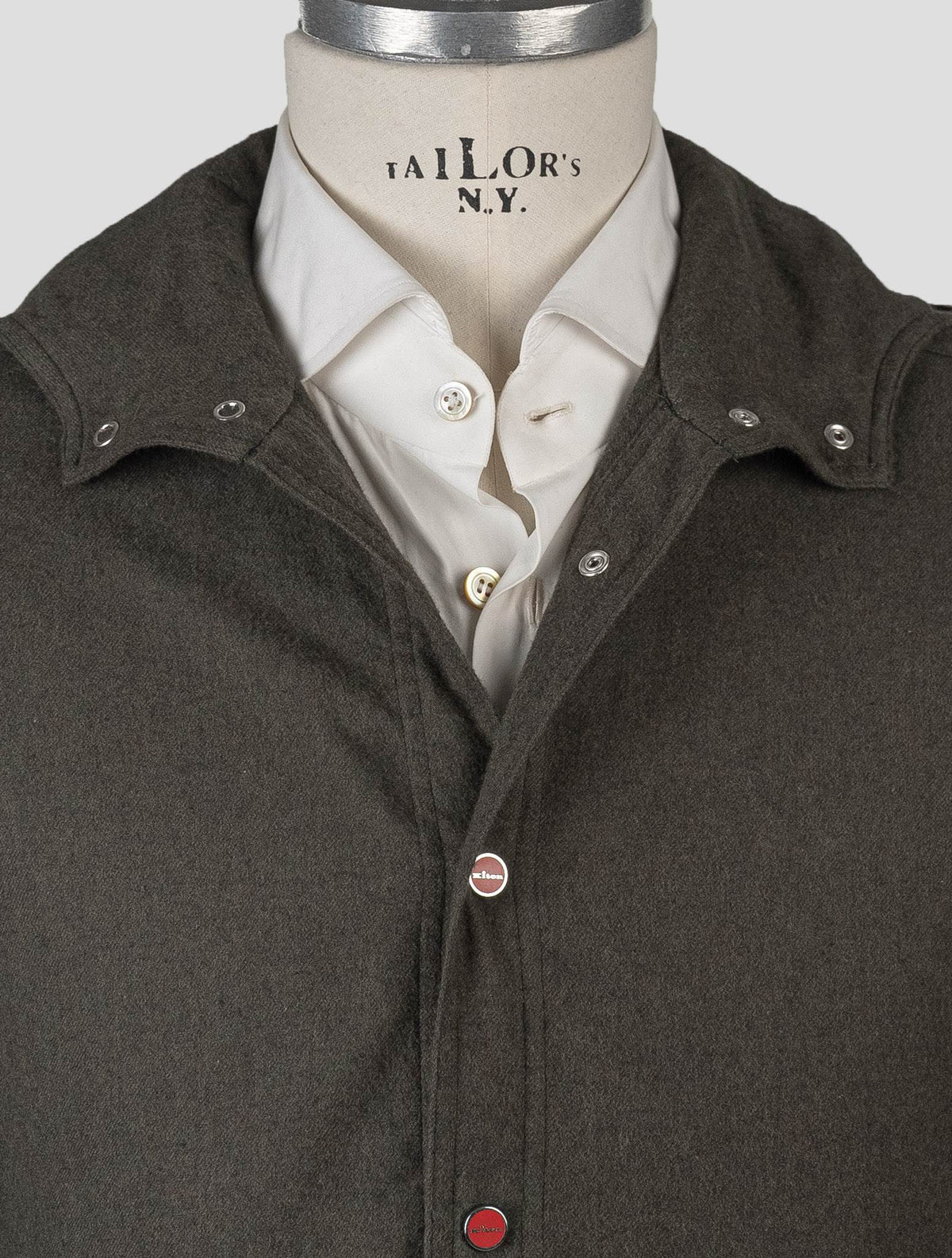 Kiton Green Cotton Shirt Mariano