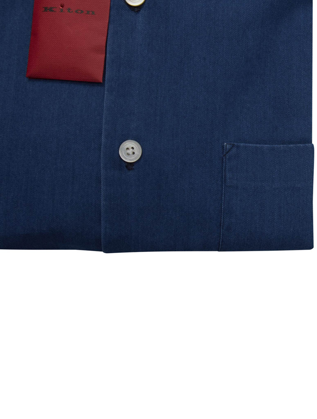 Kiton Blue Cotton Shirt