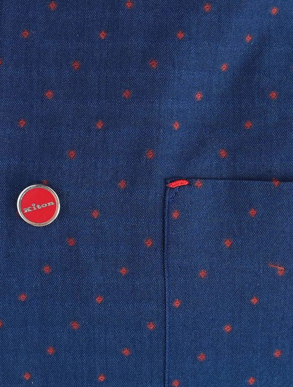 Kiton Blue Red Cotton Shirt
