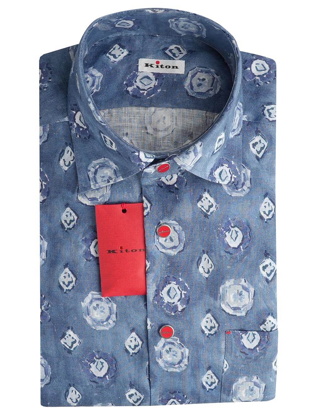 Kiton Kiton Blue Linen Shirt Blue 000