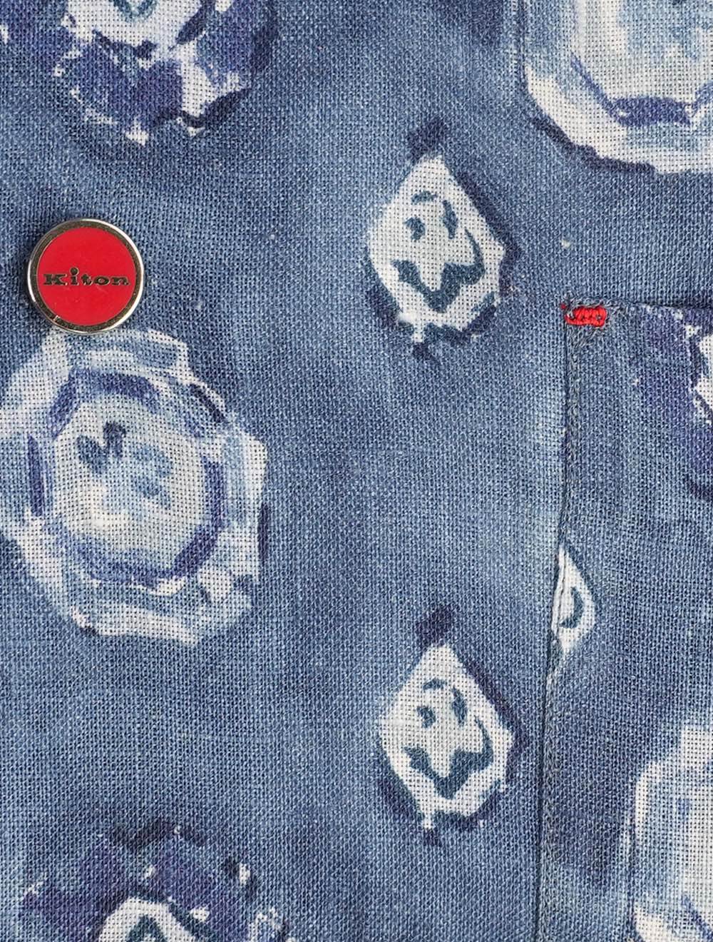 Kiton Blue Linen Shirt