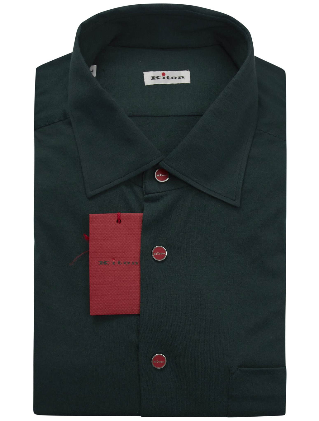 Kiton Green Cotton Shirt