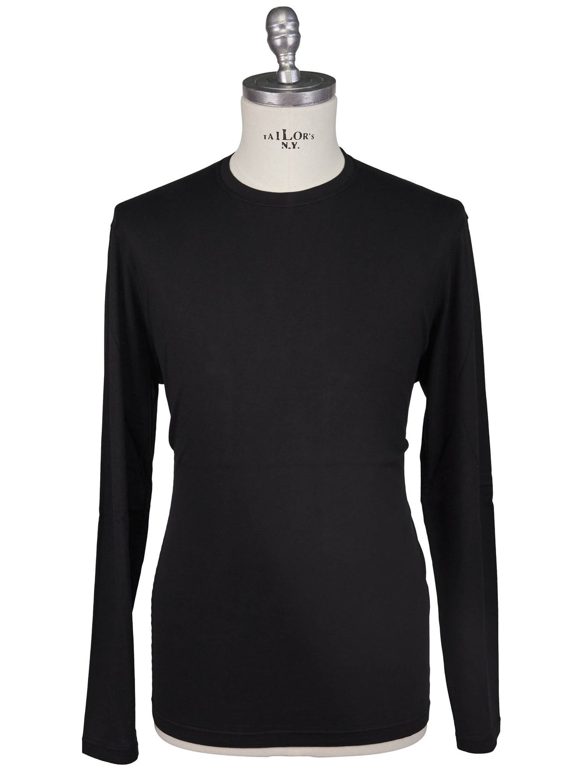 Kiton Kiton Black Cotton Cashmere Sweater Crewneck Black 000