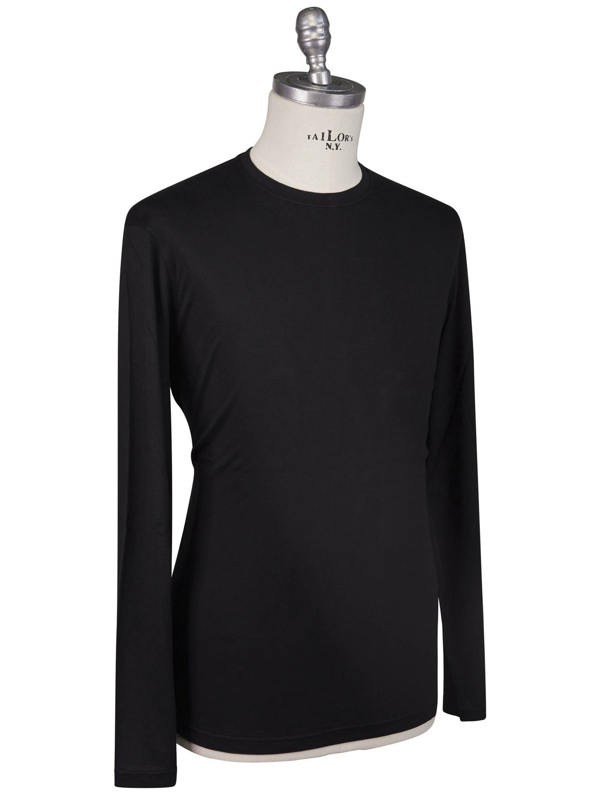 Kiton Kiton Black Cotton Cashmere Sweater Crewneck Black 001
