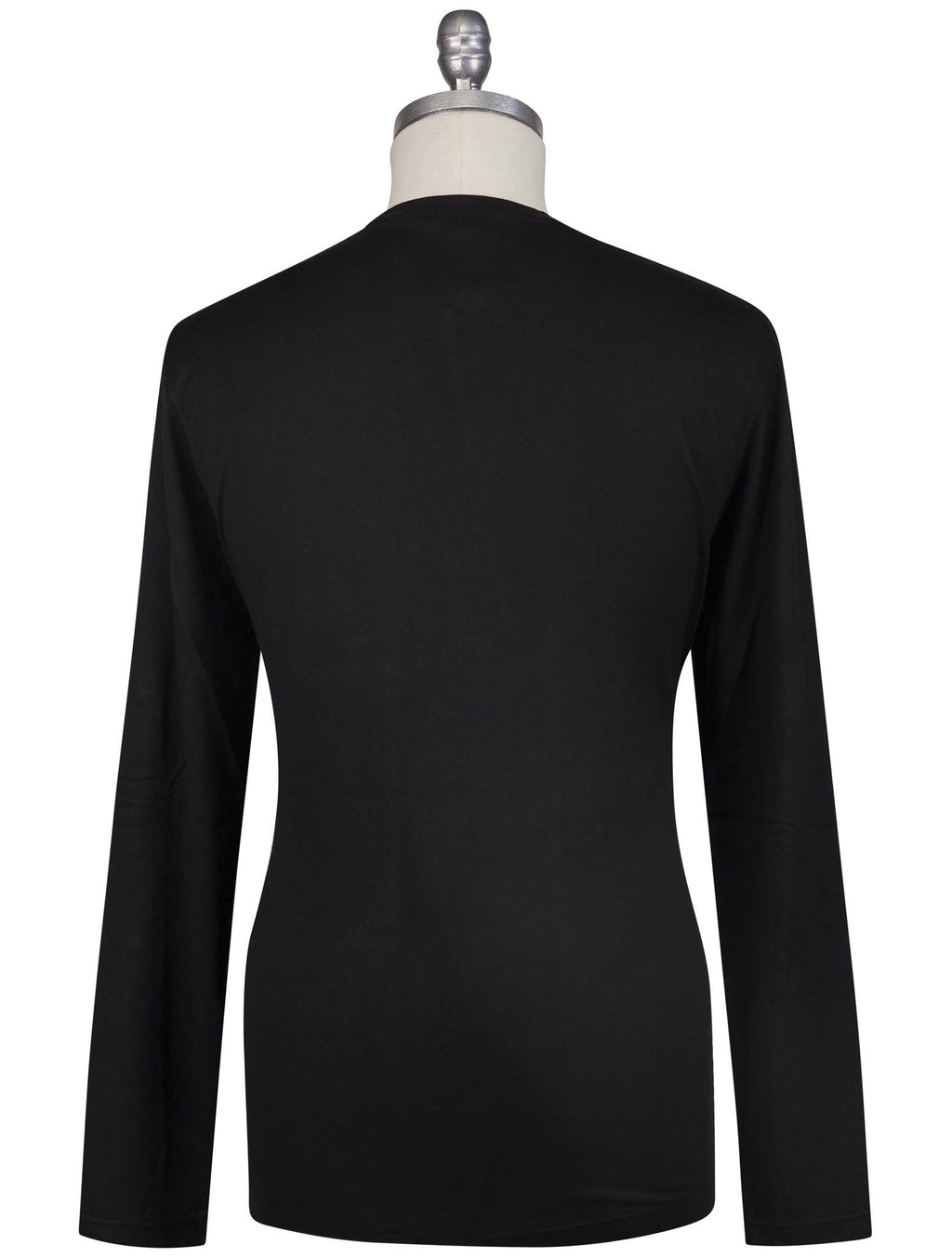 Kiton Black Cotton Cashmere Sweater Crewneck