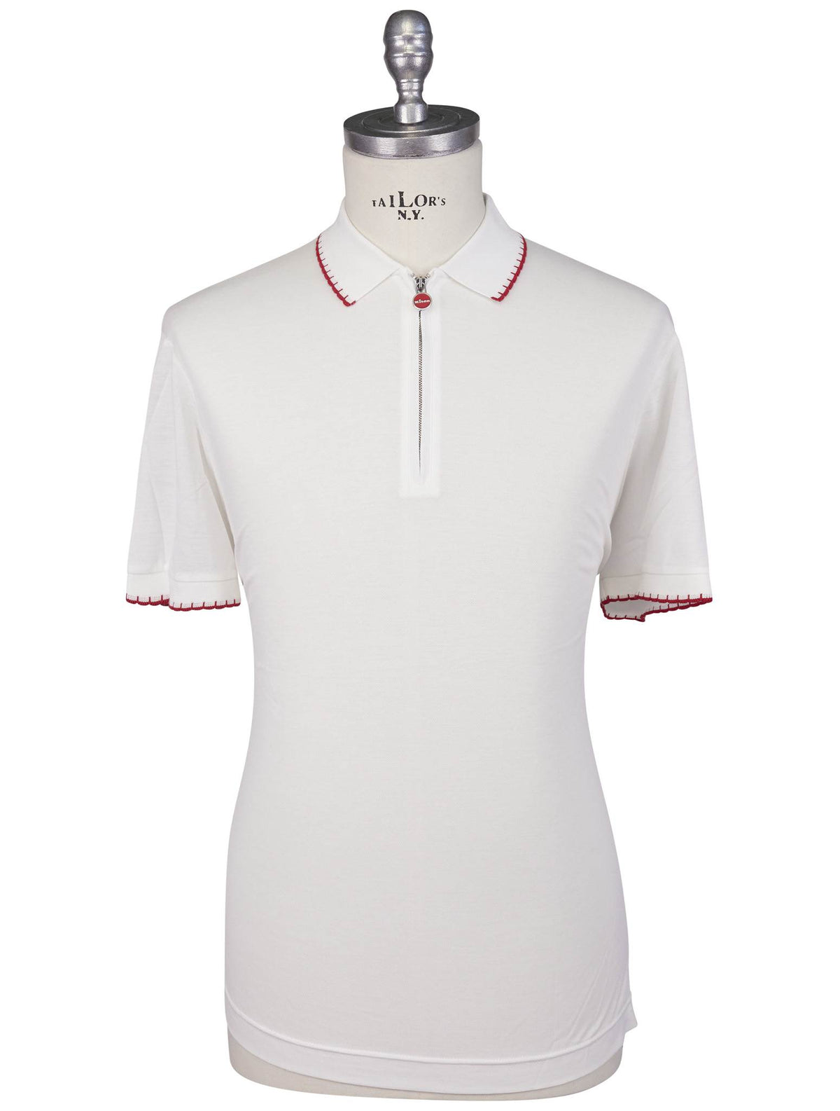 Kiton White Cotton Polo