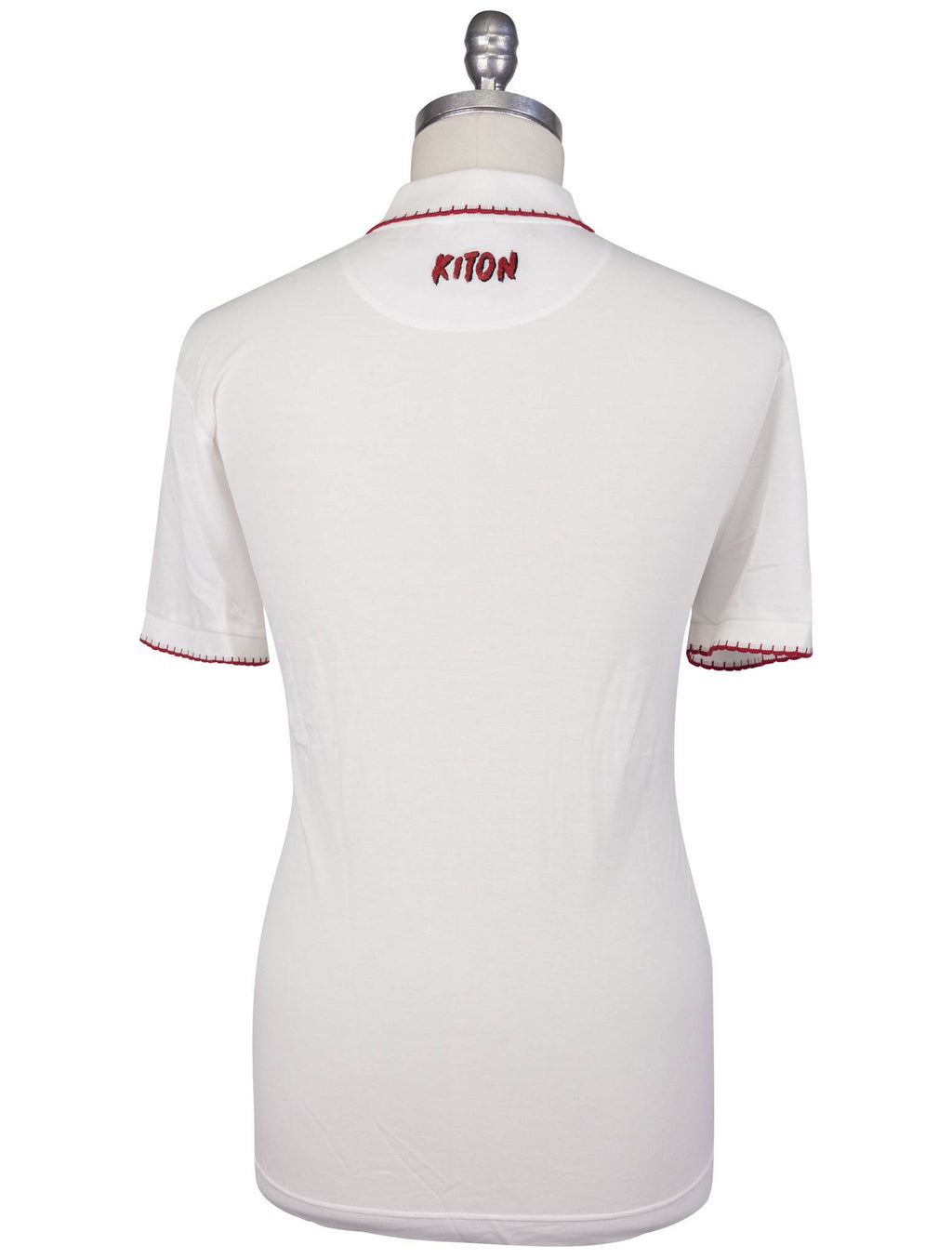 Kiton White Cotton Polo