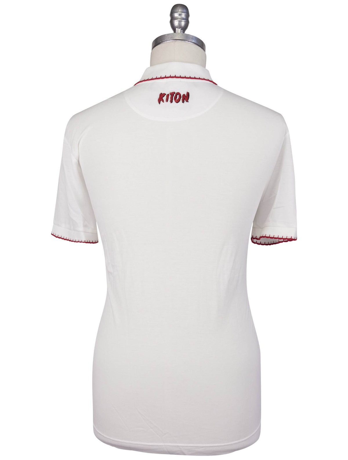 Kiton White Cotton Polo