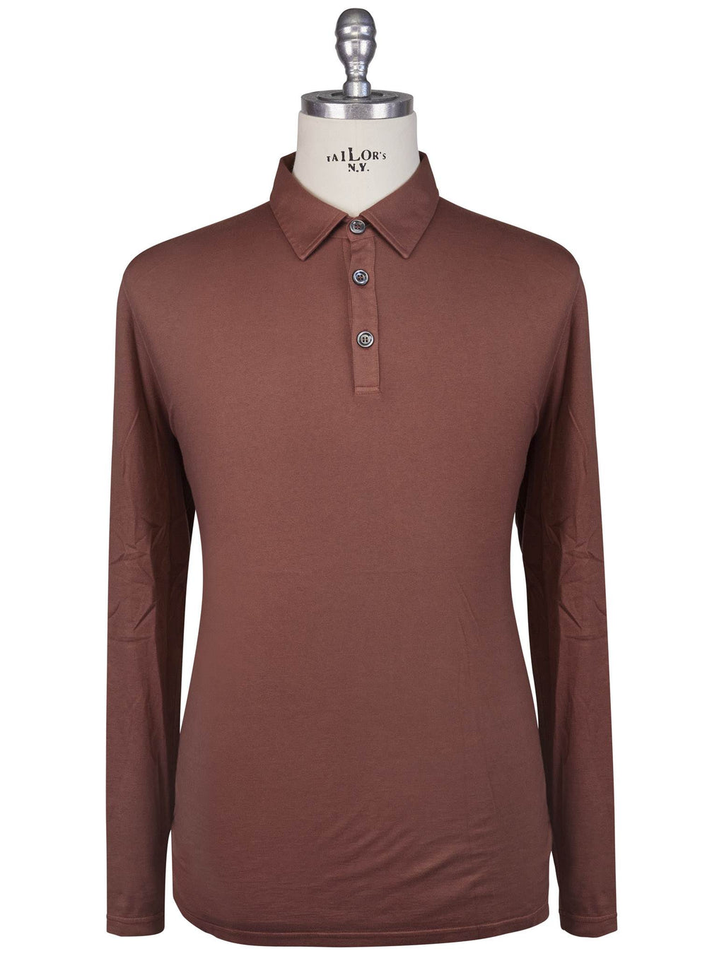 Kiton Brown Cotton Cashmere Sweater Polo