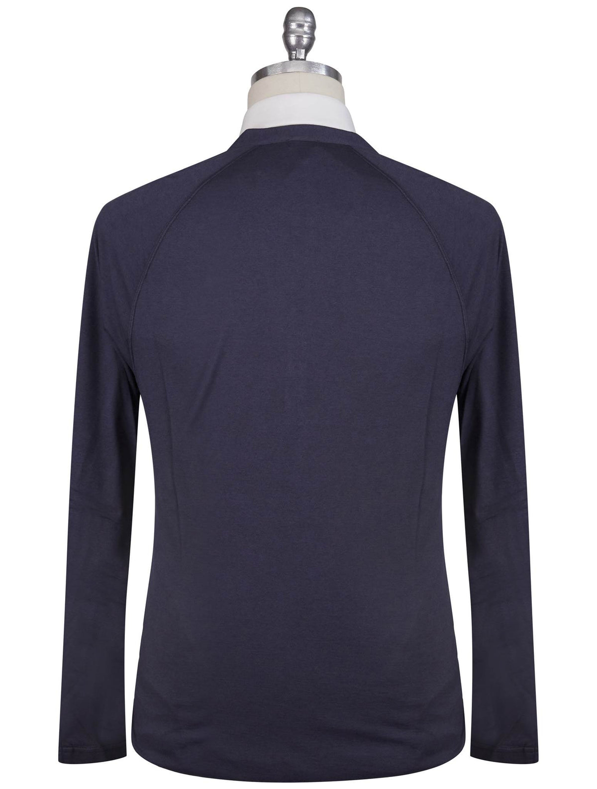 Kiton Blue Cotton Cashmere Sweater Half Button