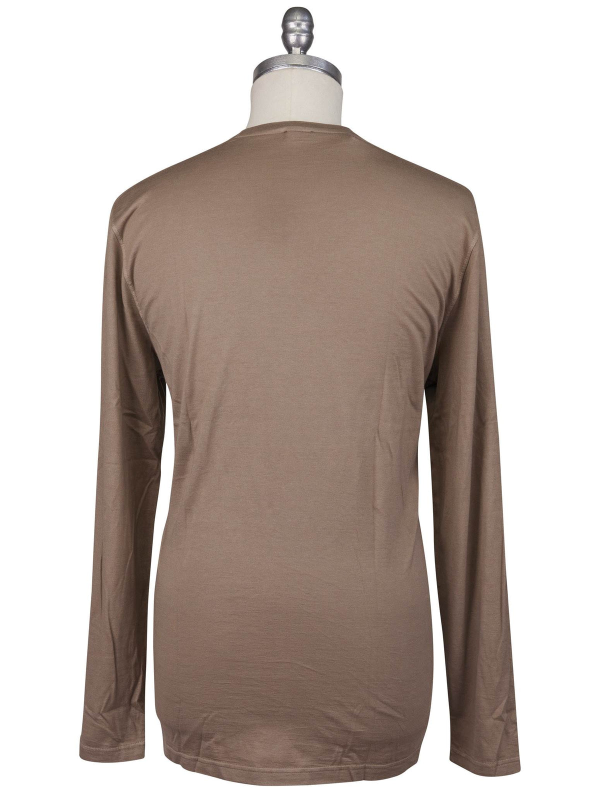 Kiton Brown Cotton Cashmere Sweater Crewneck