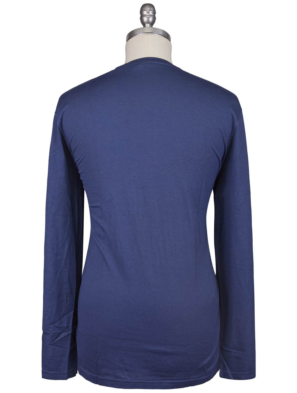 Kiton Blue Cotton Cashmere Sweater Crewneck