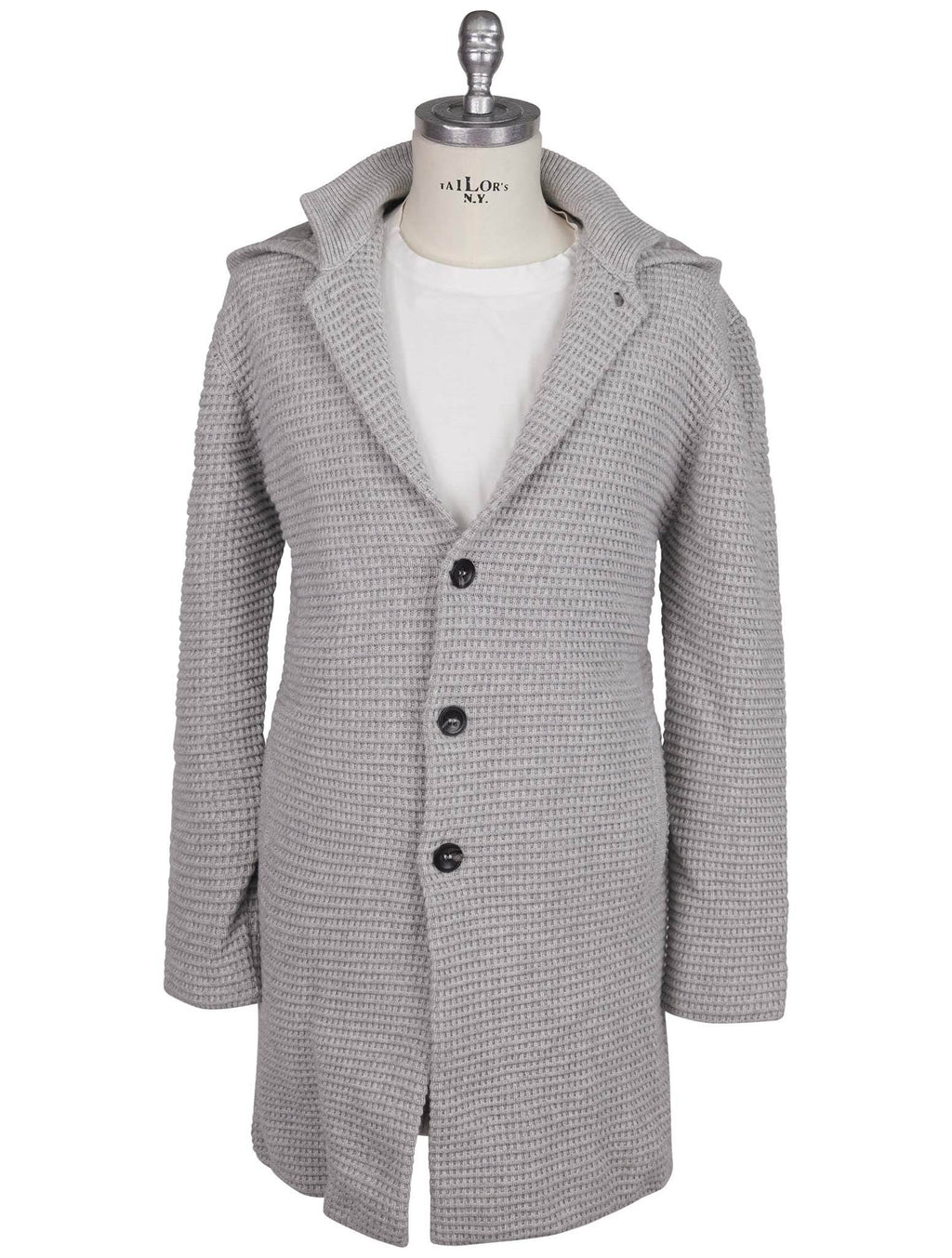 Kiton Gray Cashmere Mink Fur Coat Cardigan