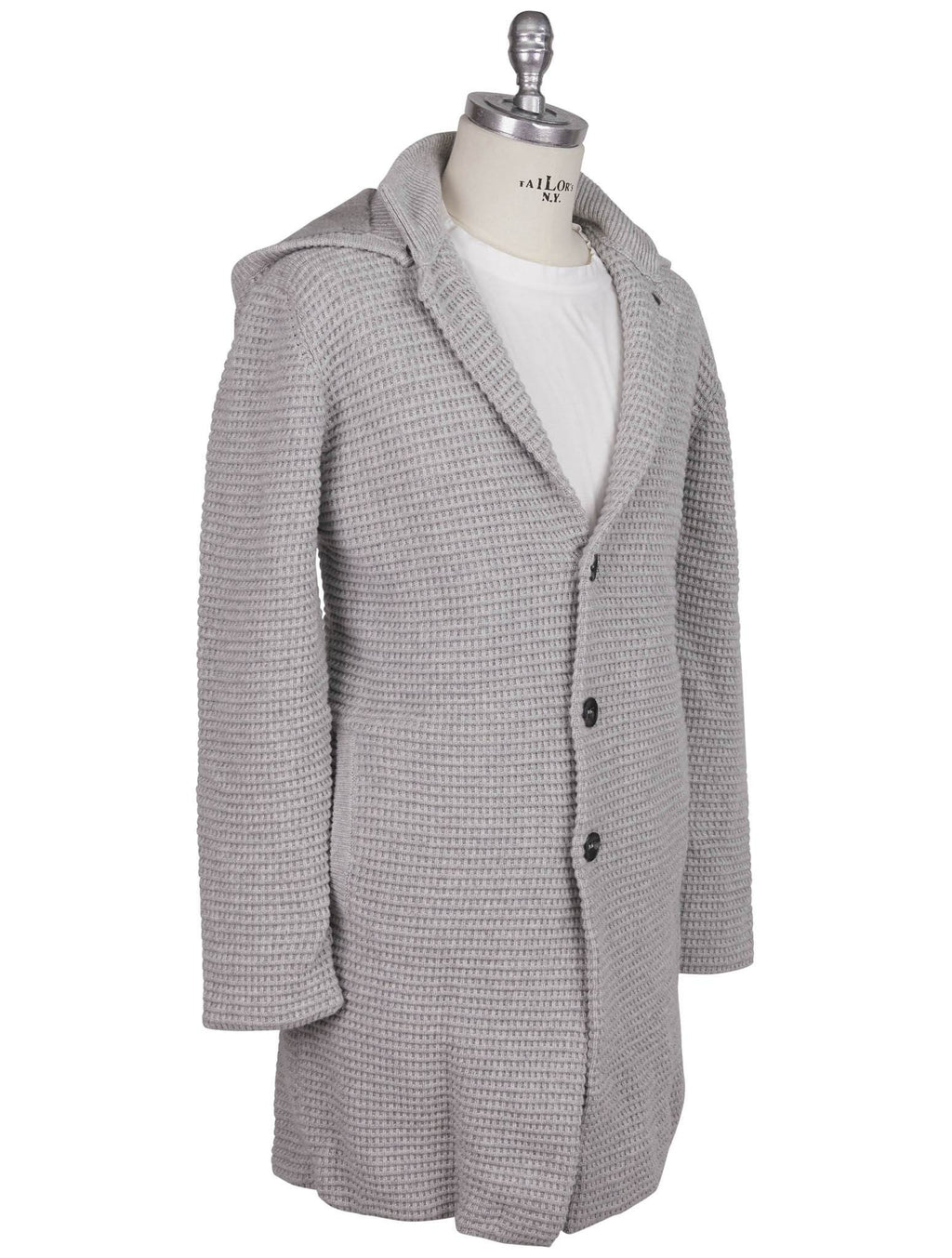 Kiton Kiton Gray Cashmere Mink Fur Coat Cardigan Gray 001