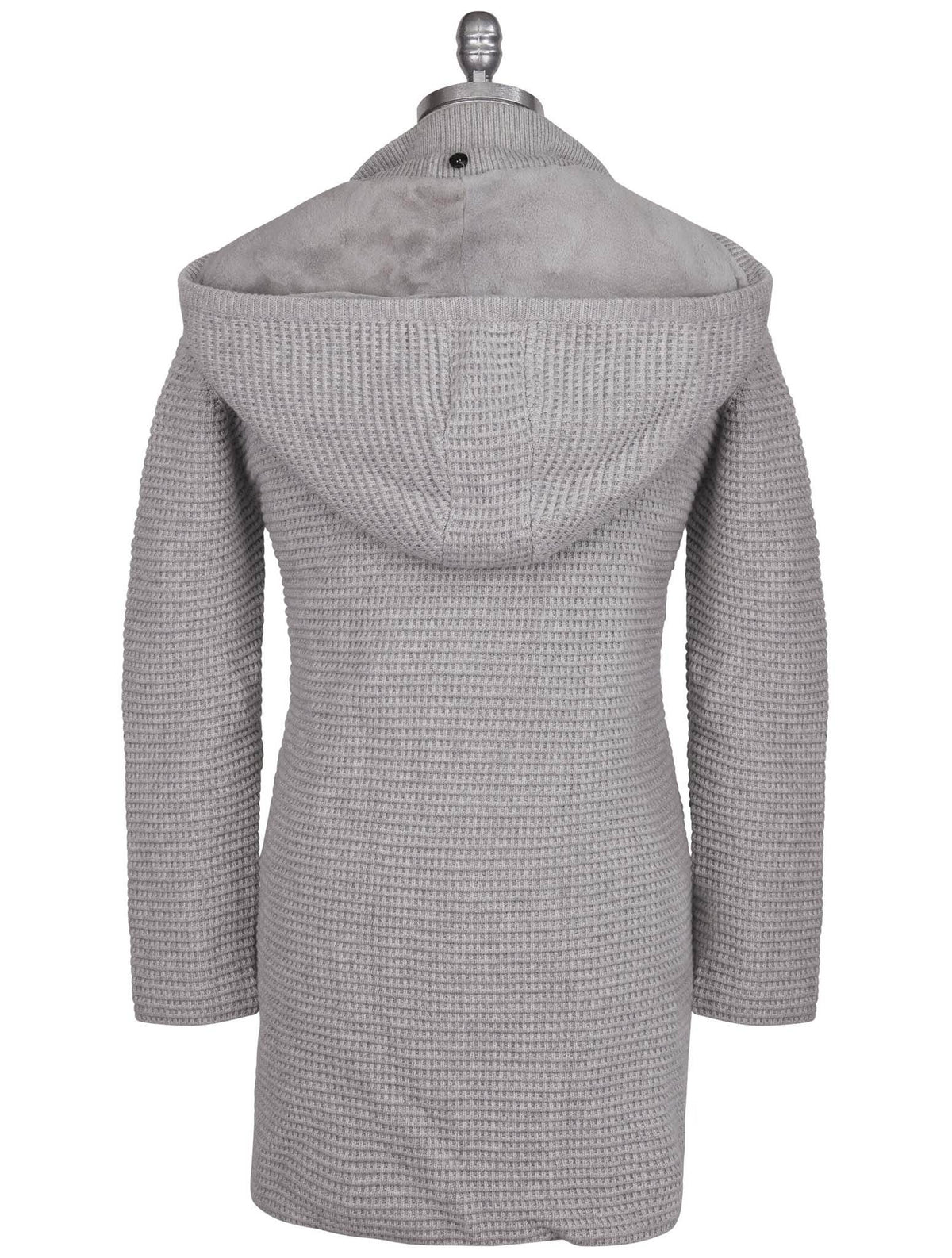 Kiton Gray Cashmere Mink Fur Coat Cardigan