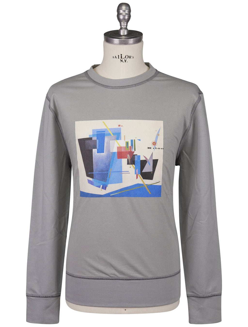 Kiton Multicolor Cotton EA Sweater Crewneck