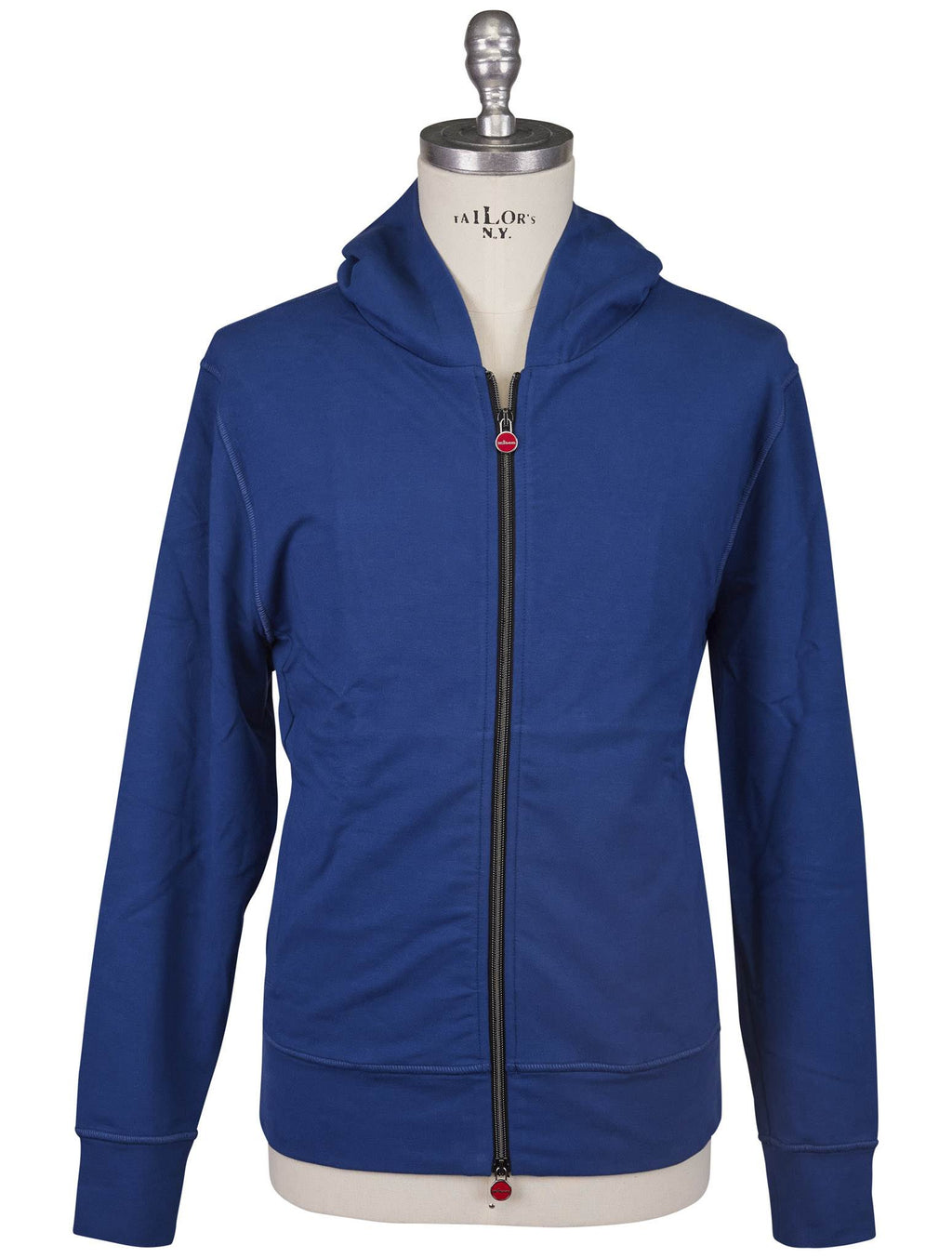 Kiton Kiton Blue Cotton Ea Sweater Full Zip Blue 000