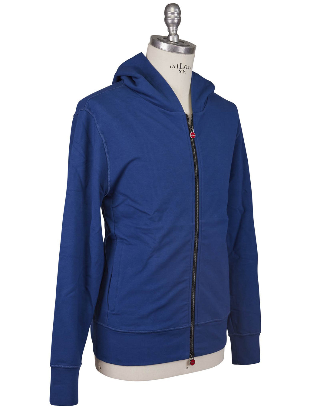 Kiton Kiton Blue Cotton Ea Sweater Full Zip Blue 001