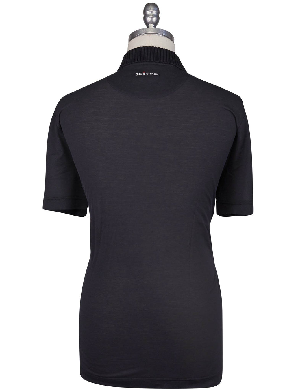 Kiton Black Cotton Polo