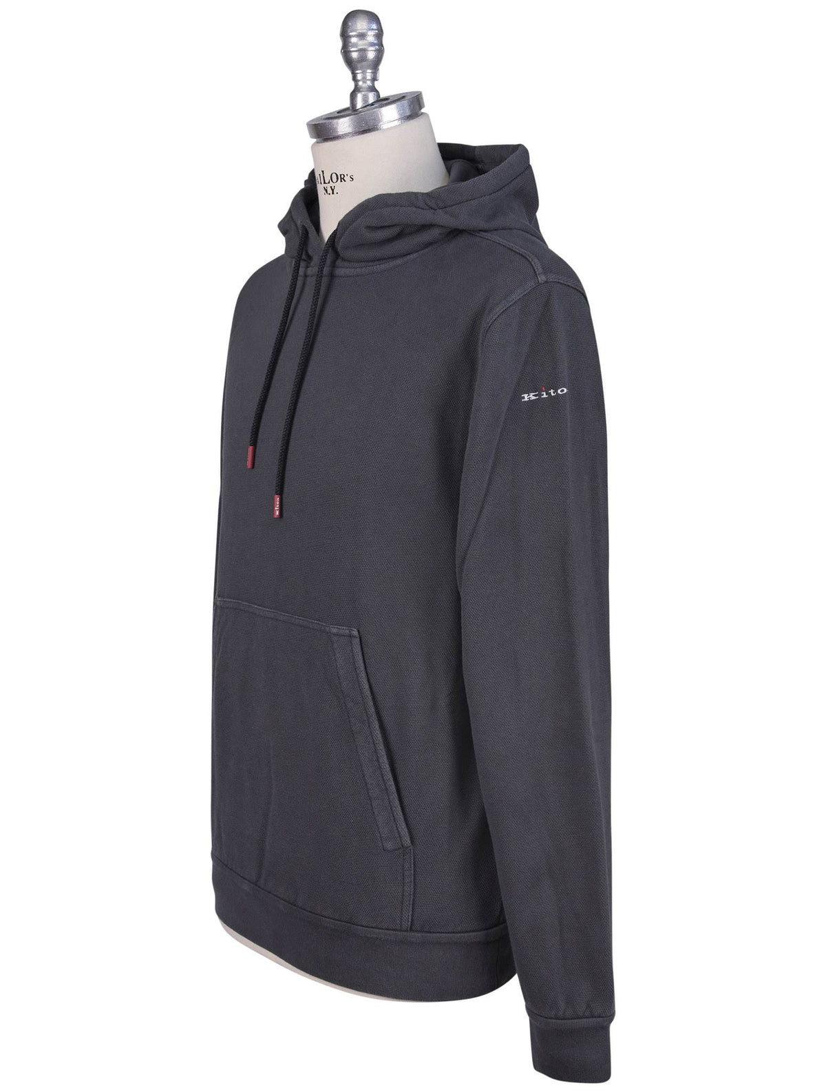 Kiton Gray Cotton Sweater Hood
