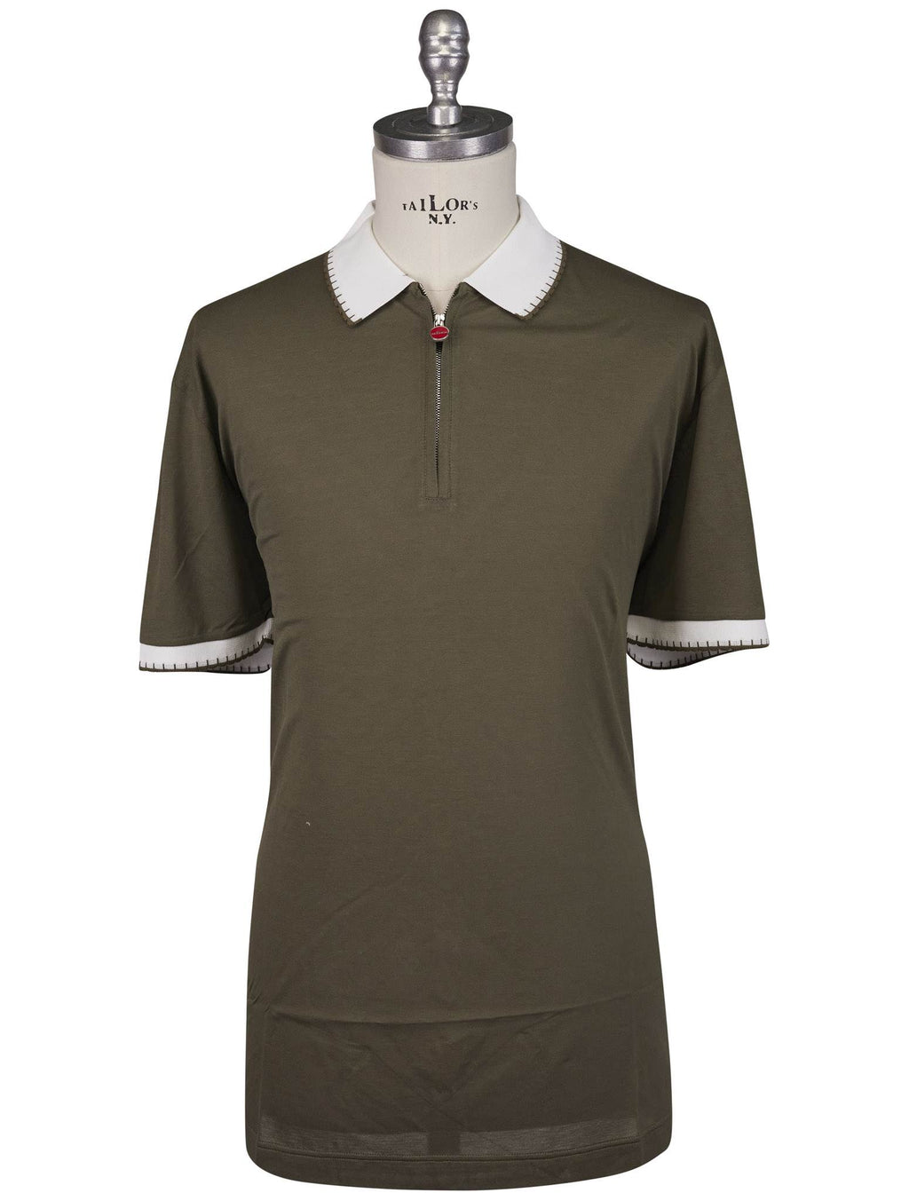 Kiton Green Cotton Polo