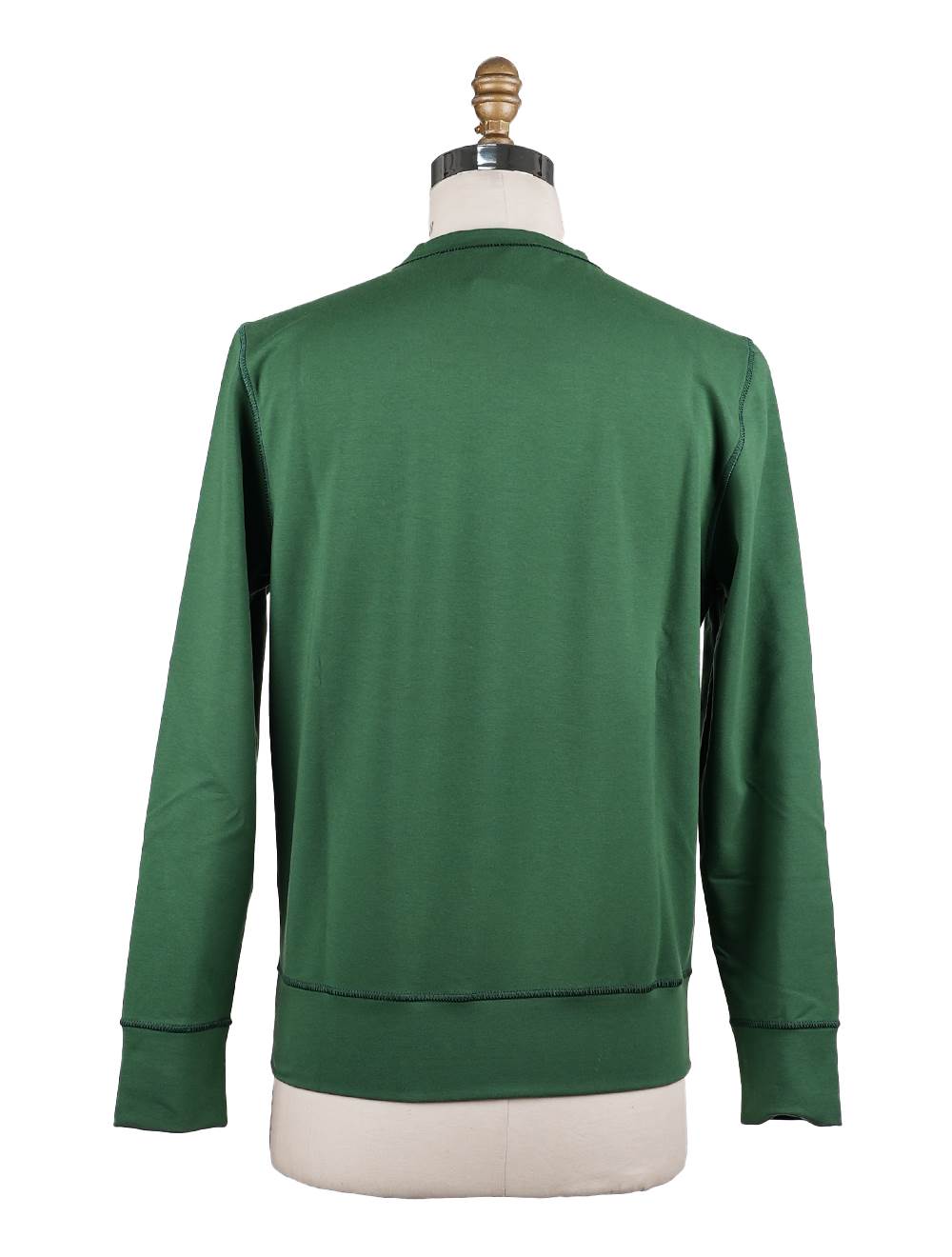 Kiton Green Cotton Sweater Crewneck