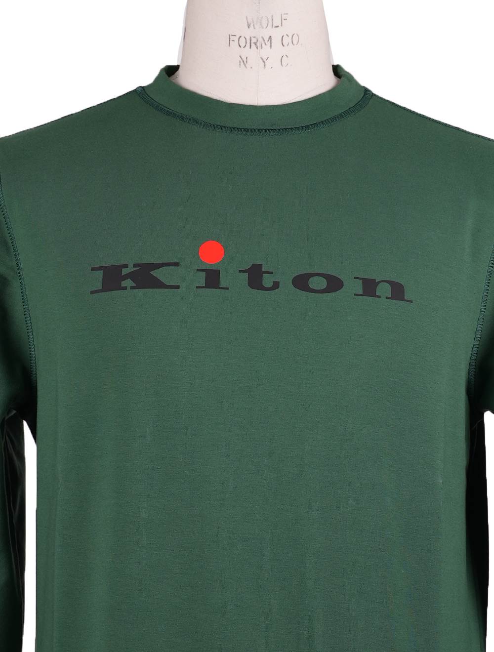Kiton Green Cotton Sweater Crewneck