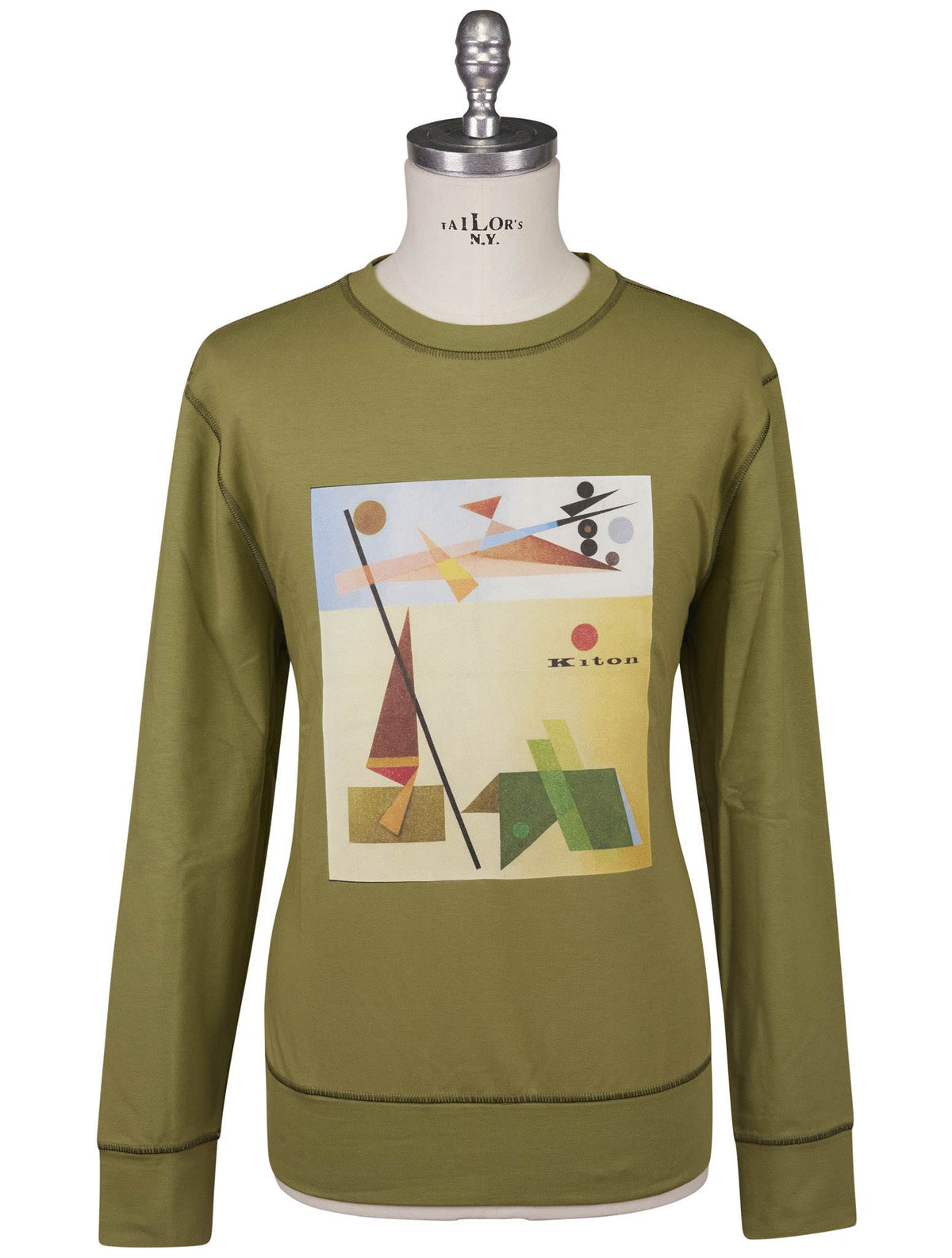 Kiton Multicolor Cotton EA Sweater Crewneck