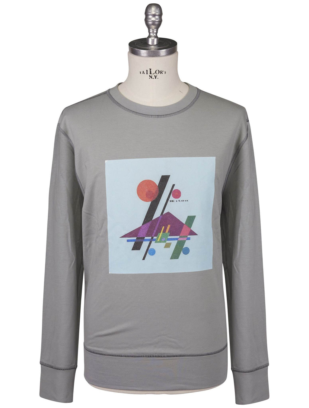 Kiton Multicolor Cotton EA Sweater Crewneck