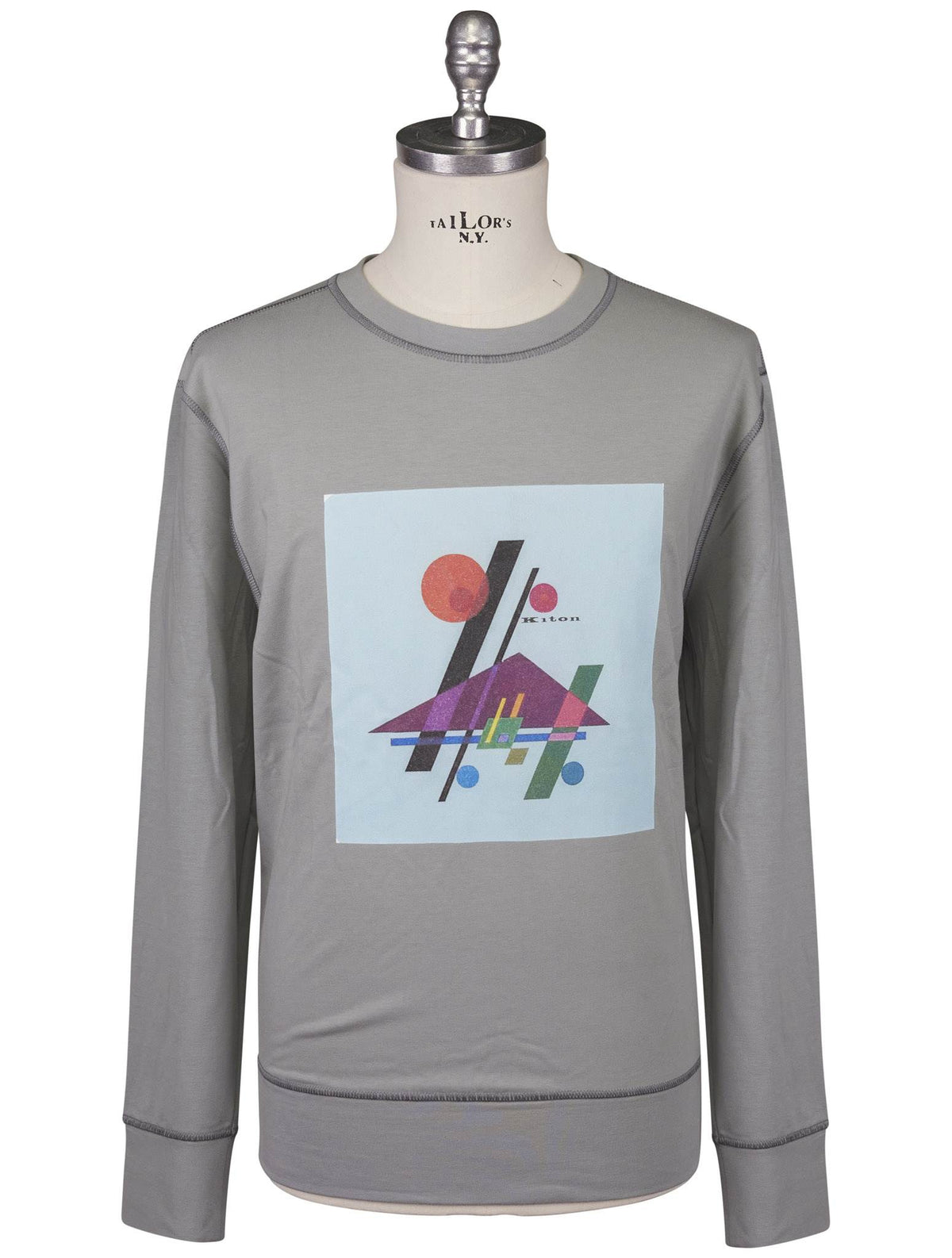 Kiton Multicolor Cotton EA Sweater Crewneck