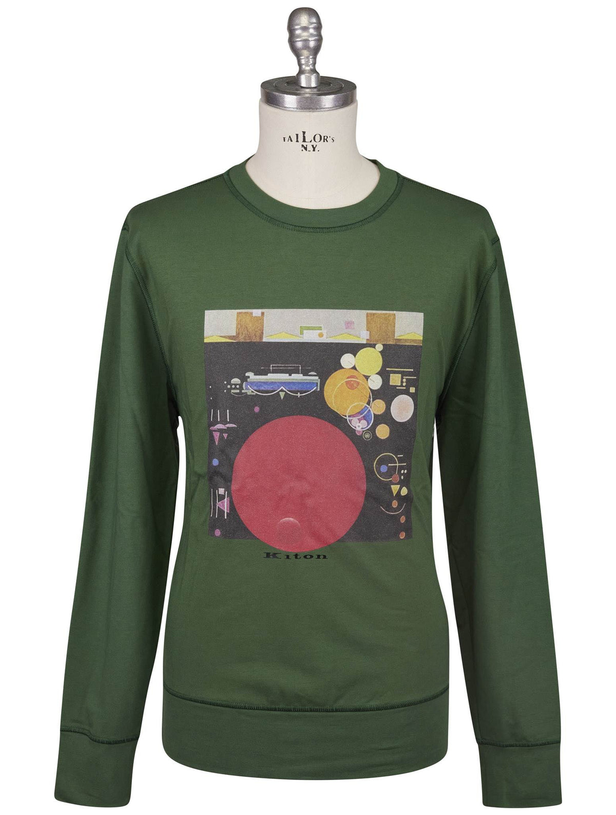 Kiton Multicolor Cotton EA Sweater Crewneck