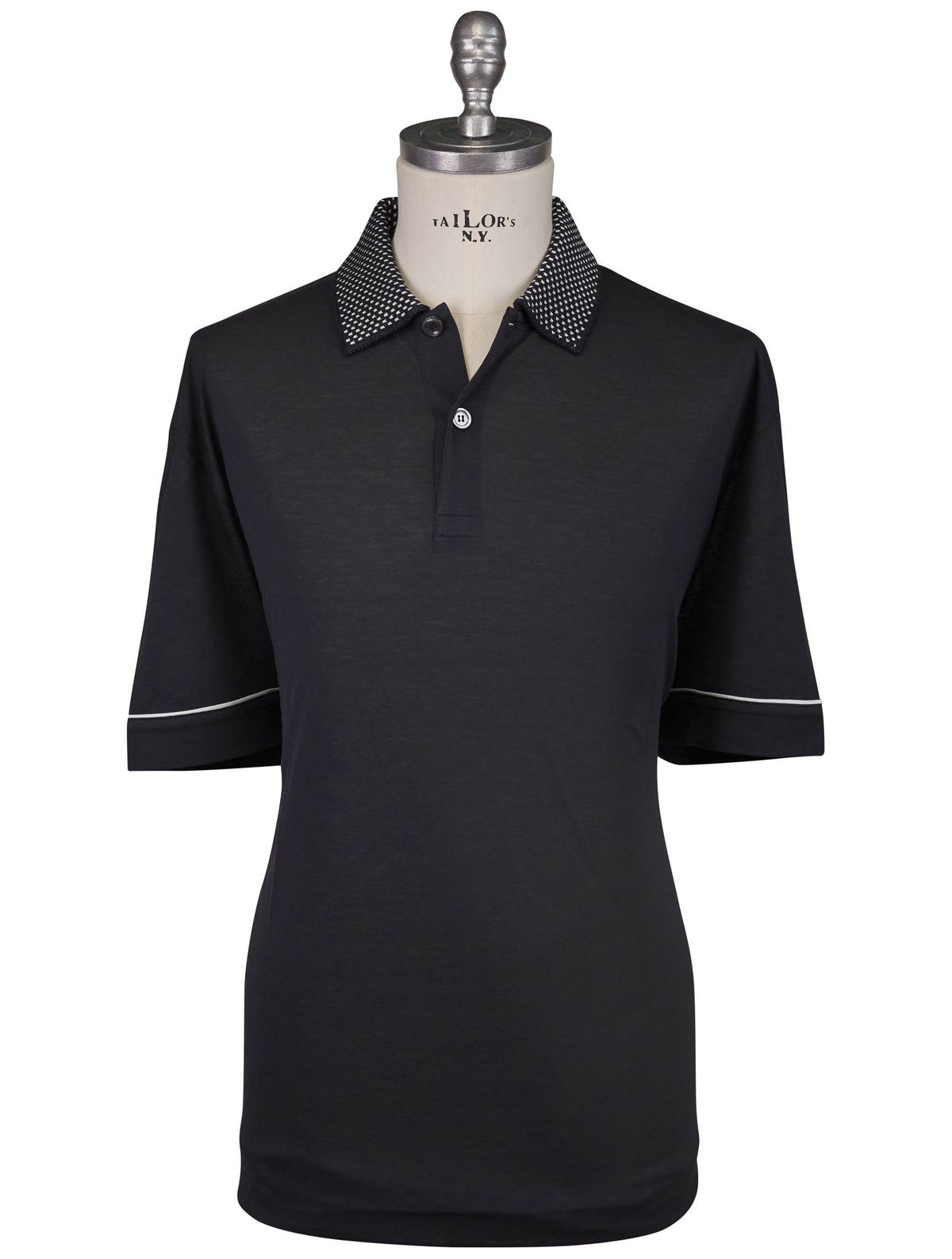 Kiton Blue Cotton Polo