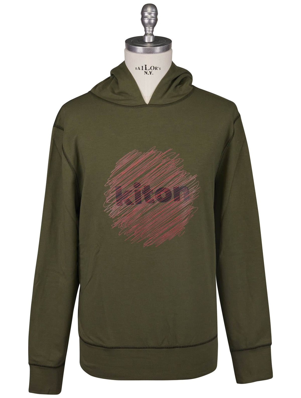 Kiton Green Red Cotton EA Sweater