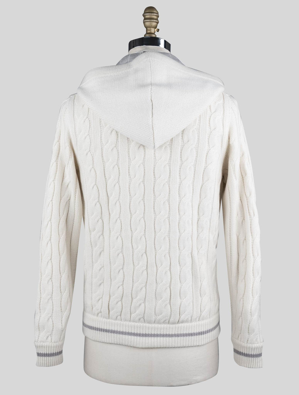 Kiton White Cashmere Bomber Coat