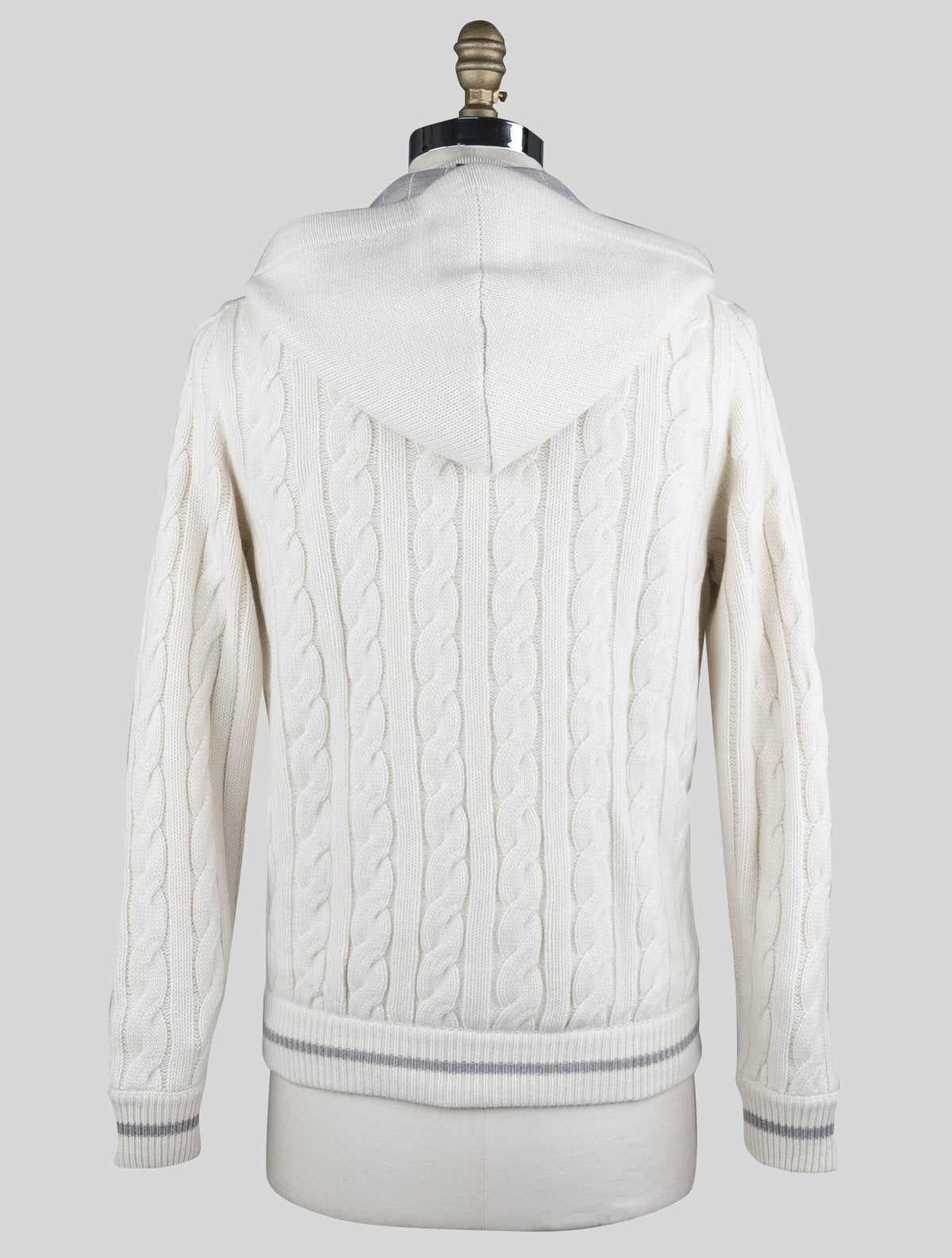 Kiton White Cashmere Bomber Coat