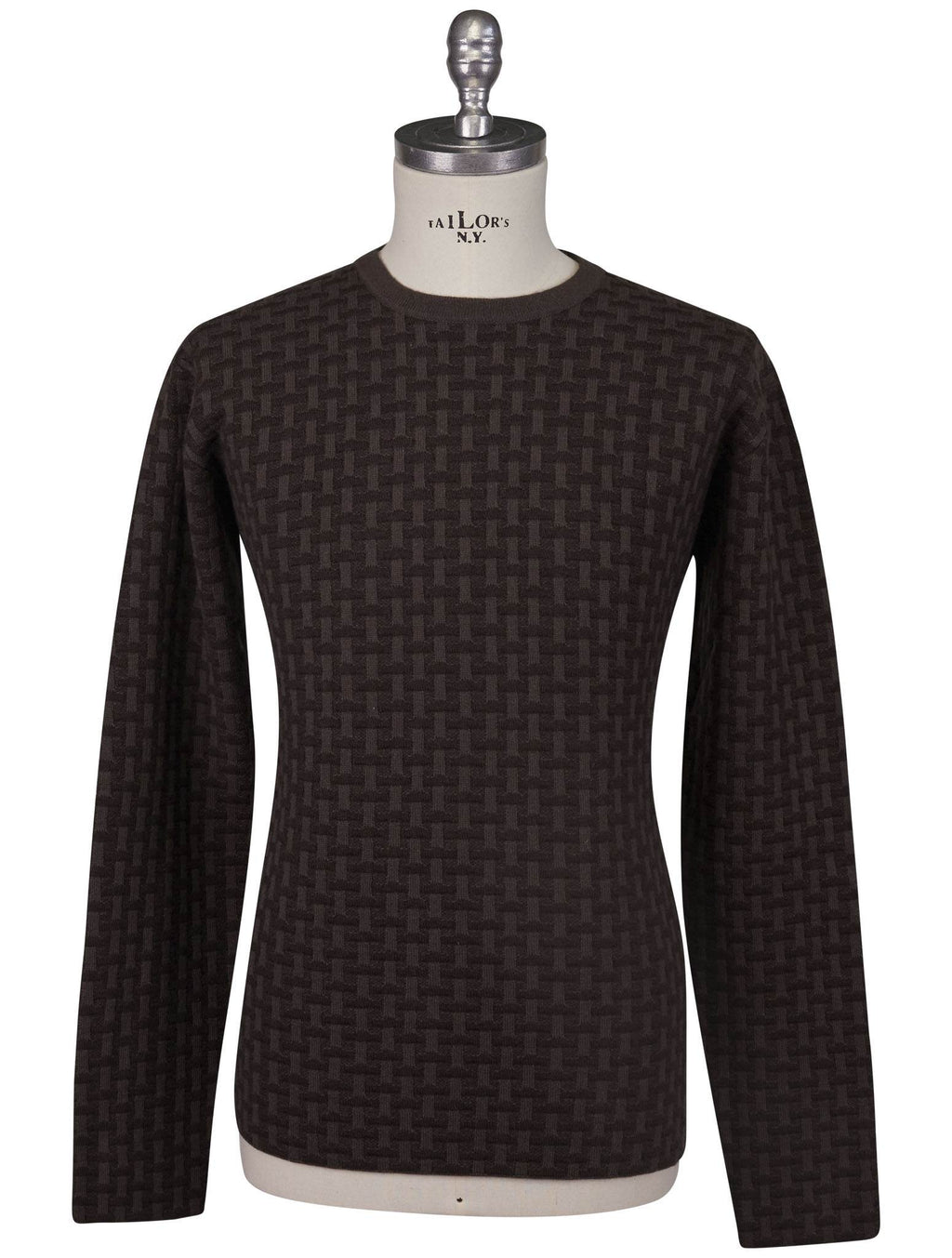 KNT Kiton Knt Brown Wool Cashmere Sweater Crewneck Brown 000
