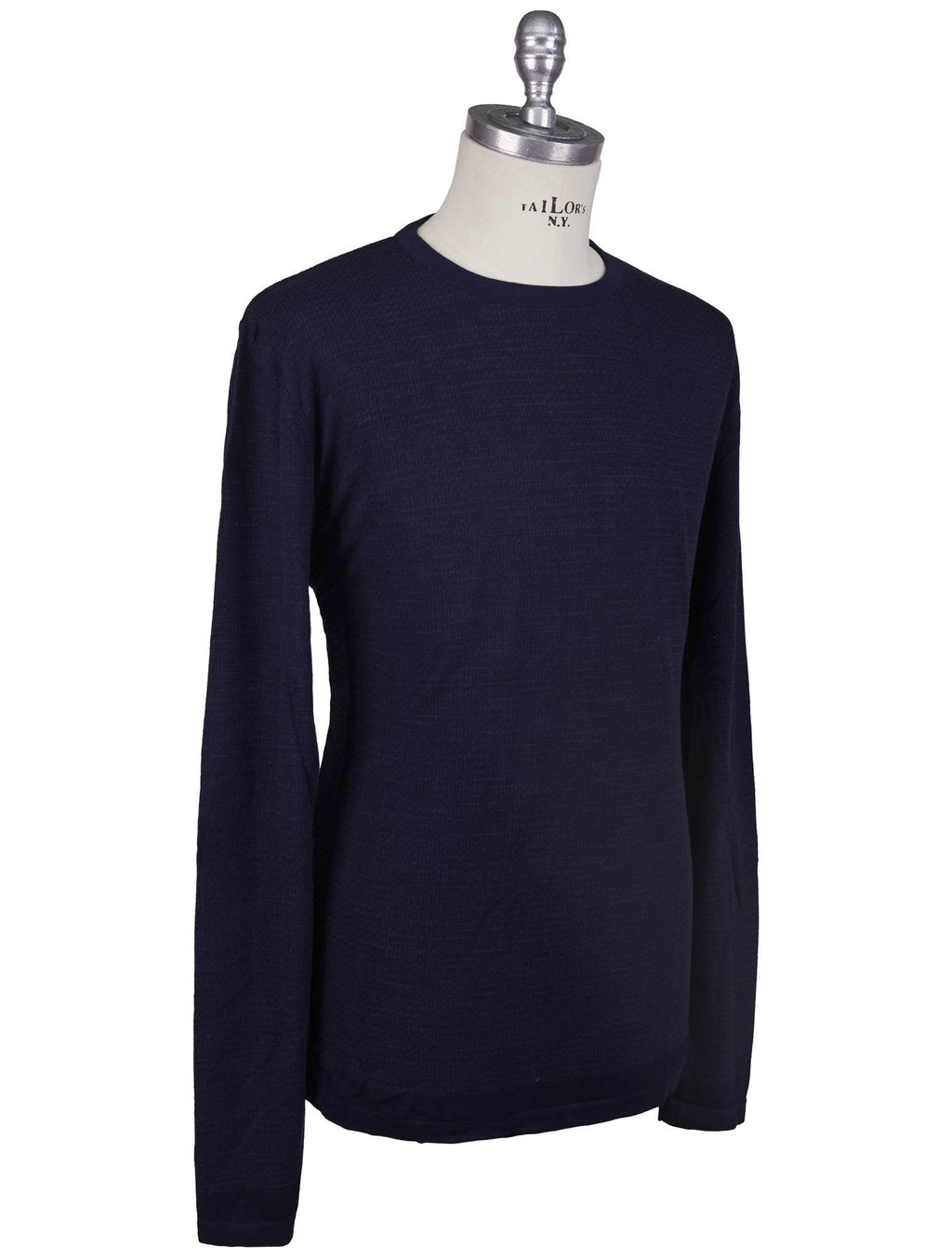 KNT Kiton Knt Blue Viscose Wool Pa Sweater Crewneck Blue 001