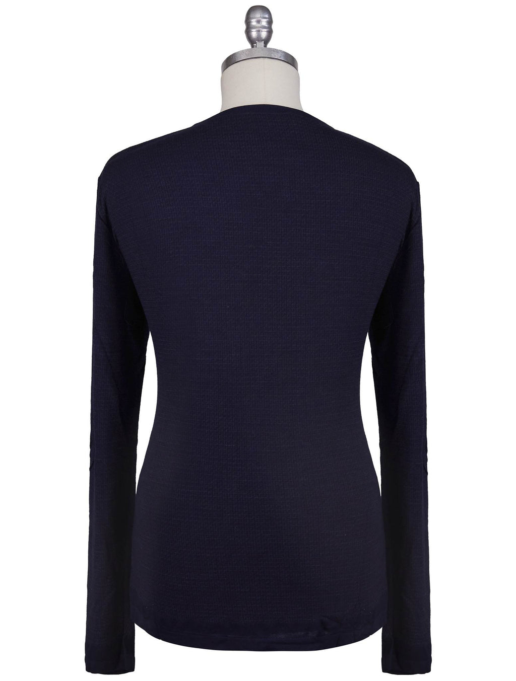 Kiton Knt Blue Viscose Wool Pa Sweater Crewneck