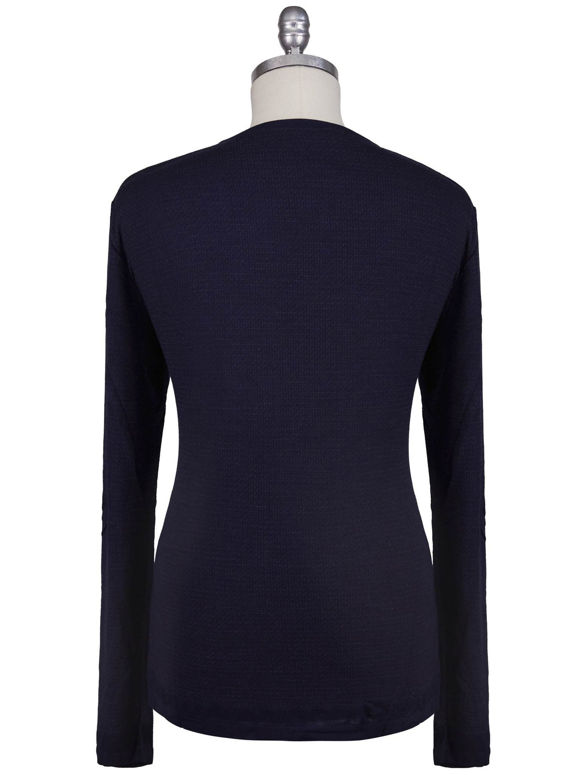 Kiton Knt Blue Viscose Wool Pa Sweater Crewneck