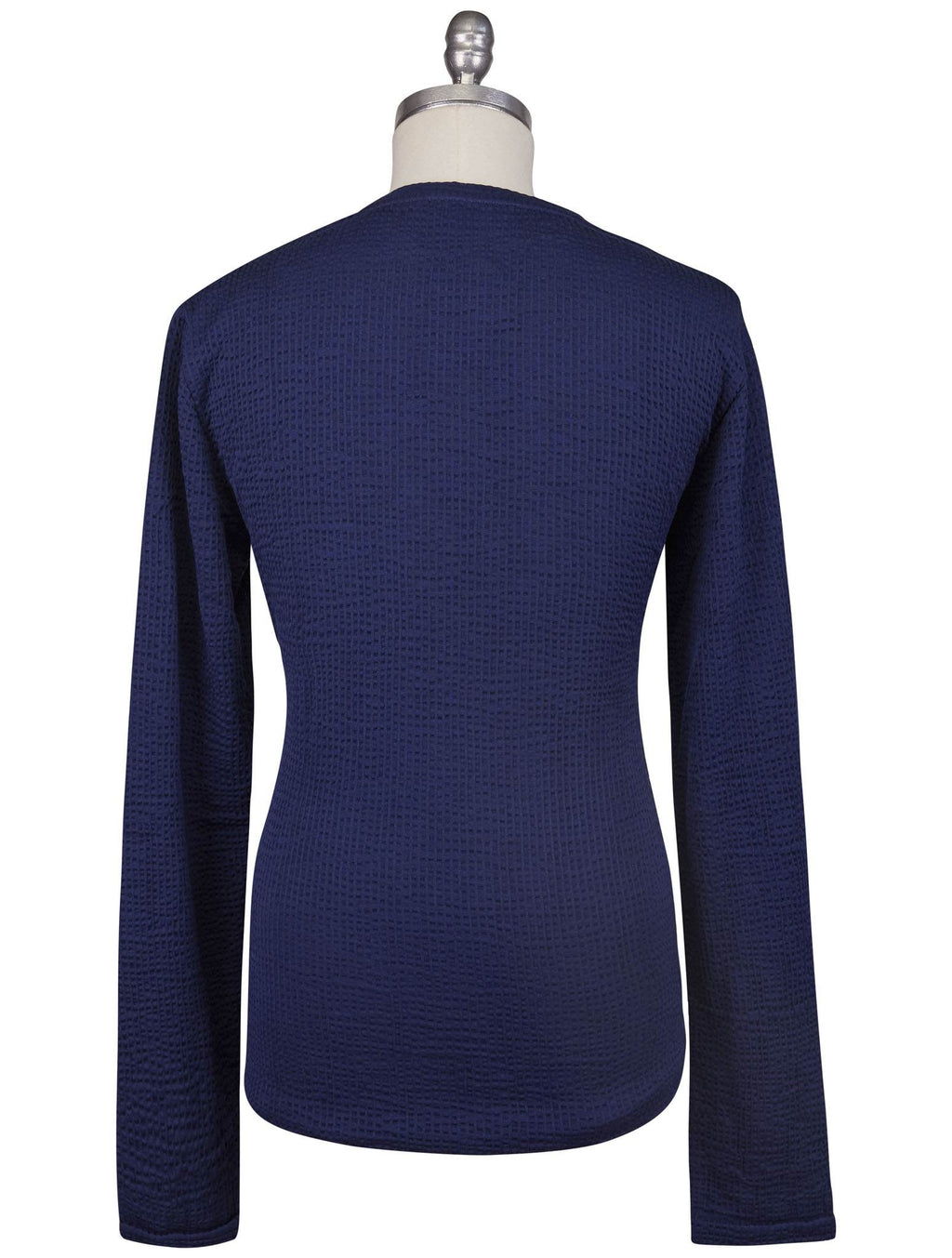 Kiton Knt Blue Cotton Cashmere Sweater Crewneck