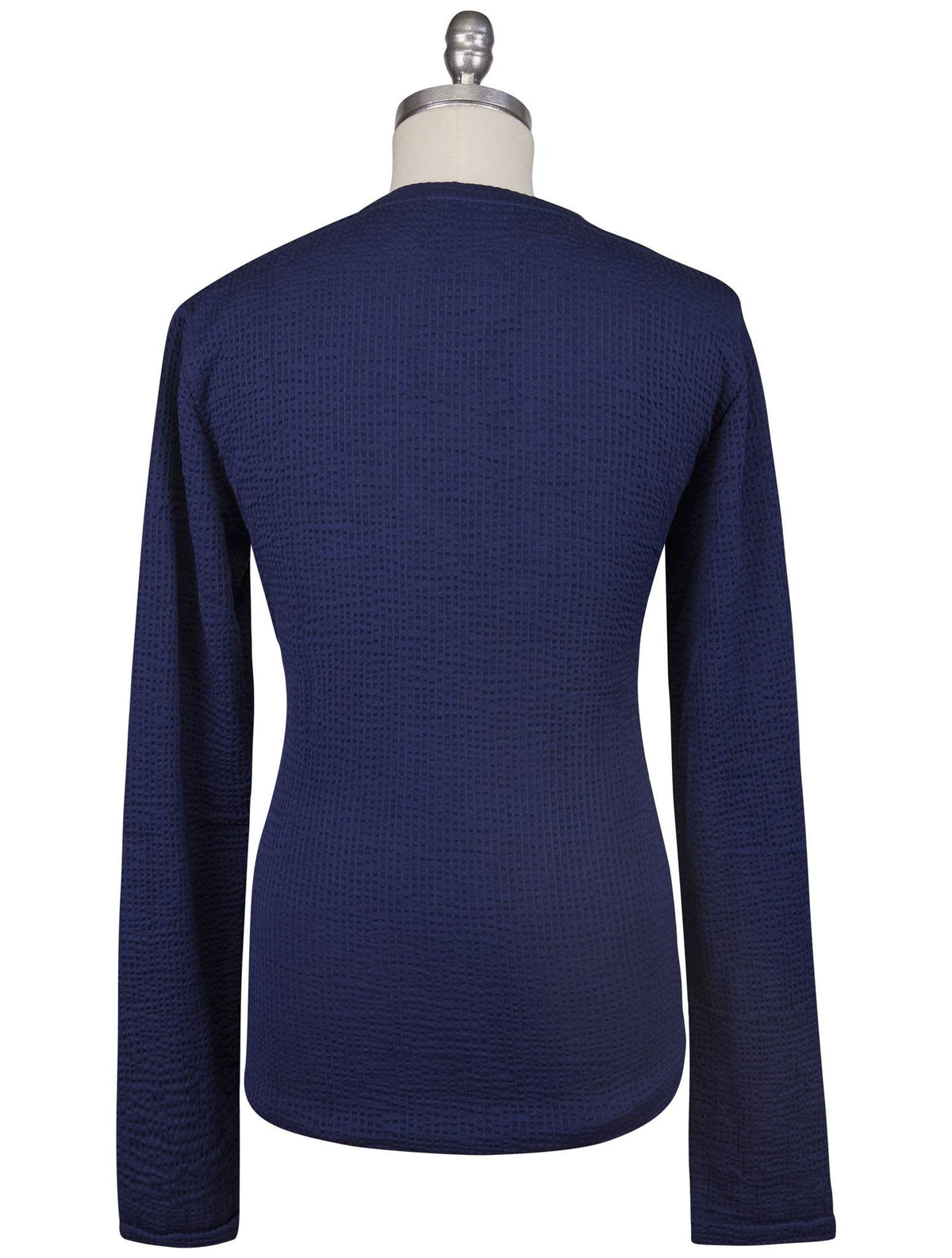 Kiton Knt Blue Cotton Cashmere Sweater Crewneck