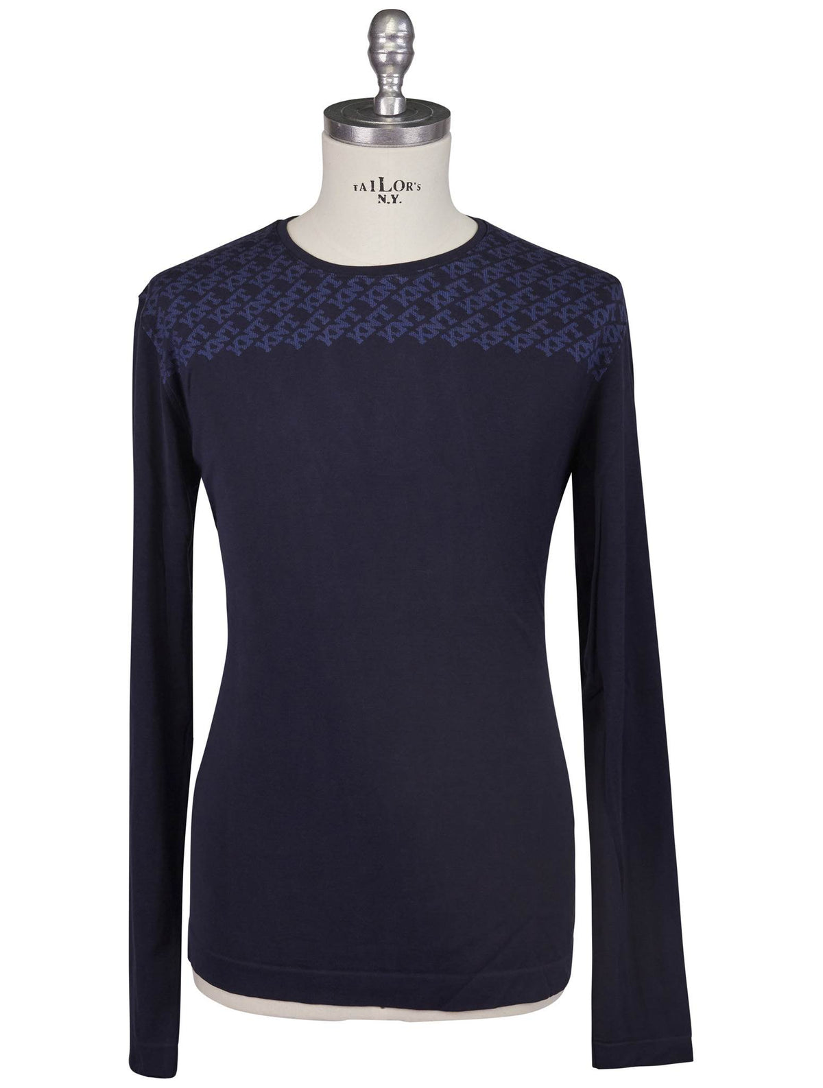 Kiton Knt Blue Cotton PL Sweater Crewneck